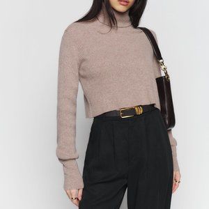 Reformation Luisa cropped cashmere sweater, NWOT, size S